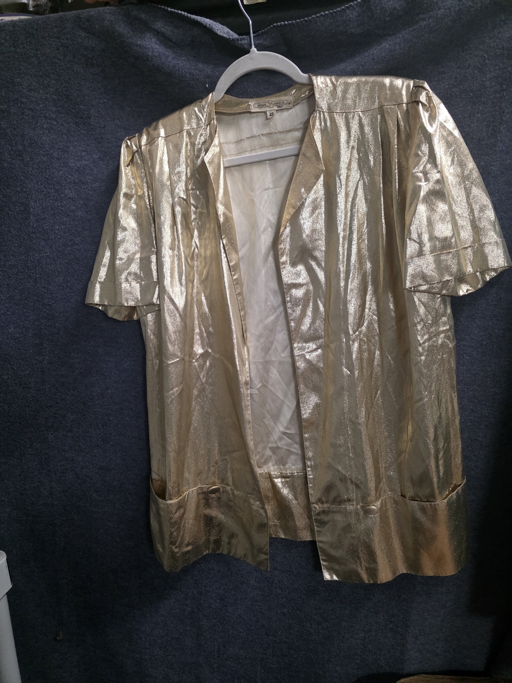 Metallic Gold Open-Front Blazer Jacket - Picture 5 of 5